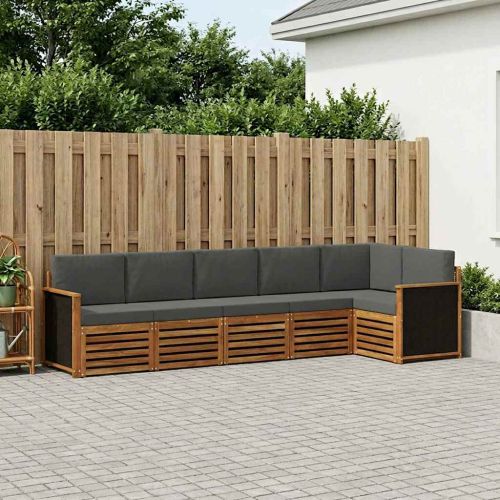 Комплект секционен диван 5 pcs Натурален и Антрацит