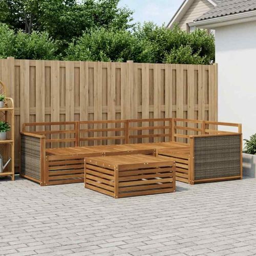 Комплект дивани за открито 5 pcs Натурално