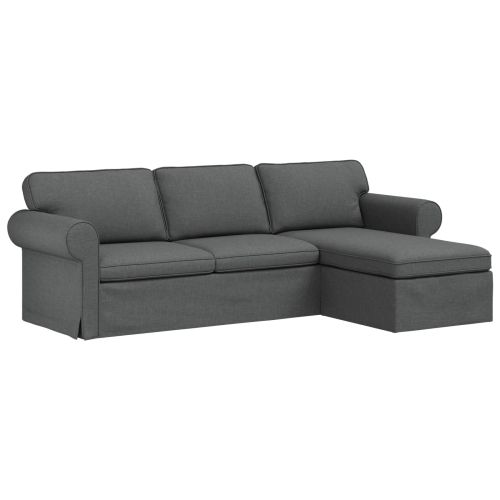Диван Тъмен сив 245 x 138 x 80 см текстил