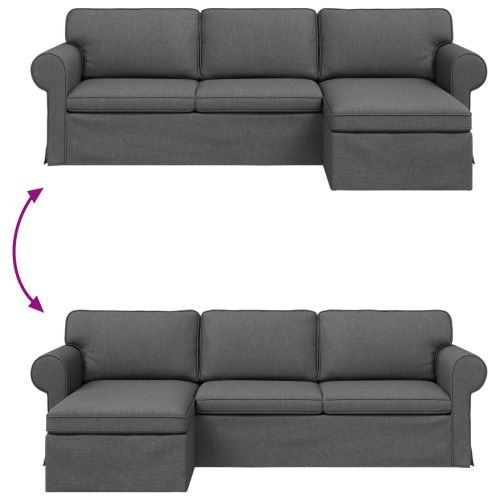 Диван Тъмен сив 245 x 138 x 80 см текстил
