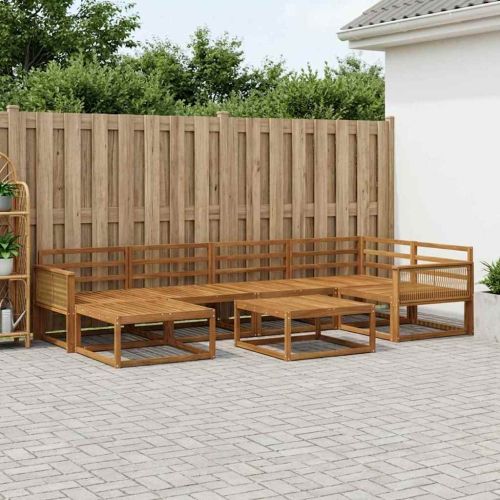 Комплект дивани за открито 7 pcs Натурално