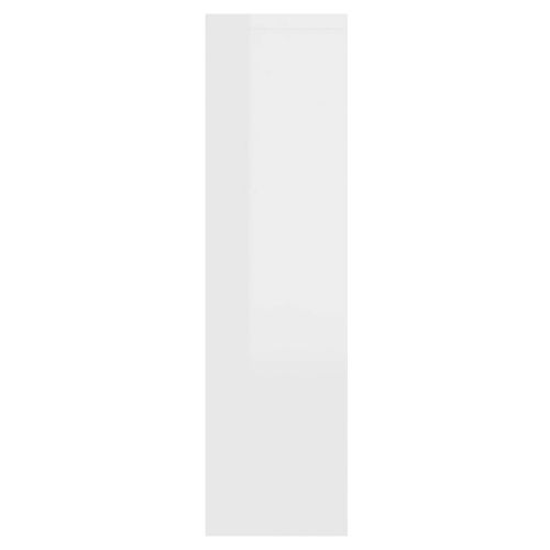 Огледален шкаф с LED, бял гланц, 76x15x55 см