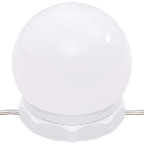 Огледален шкаф с LED, бял гланц, 76x15x55 см