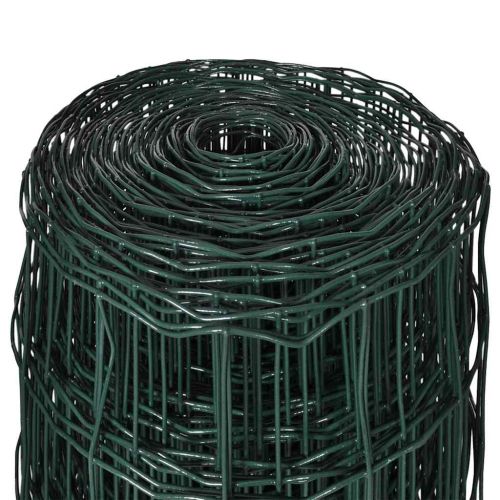 Оградна мрежа, стомана, 25 x 1,5 м, зелена