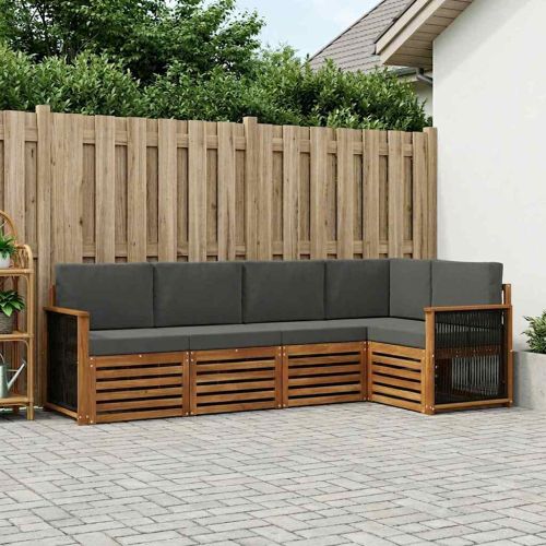 Комплект секционен диван 4 pcs Натурален и Антрацит