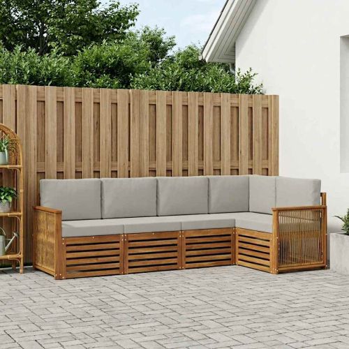 Комплект секционен диван 4 pcs Натурално и светлосиво