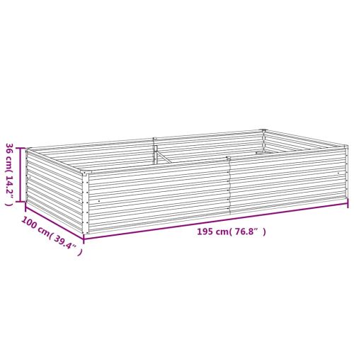 Градинска повдигната леха 195x100x36 см кортенова стомана