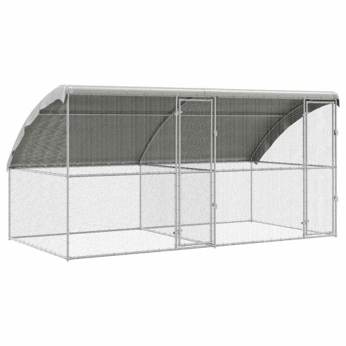 Клетка за пилета 2 pcs Сребрист 400 x 200 x 200 см