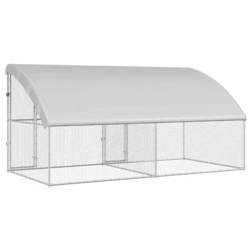Клетка за пилета 2 pcs Сребрист 400 x 200 x 200 см