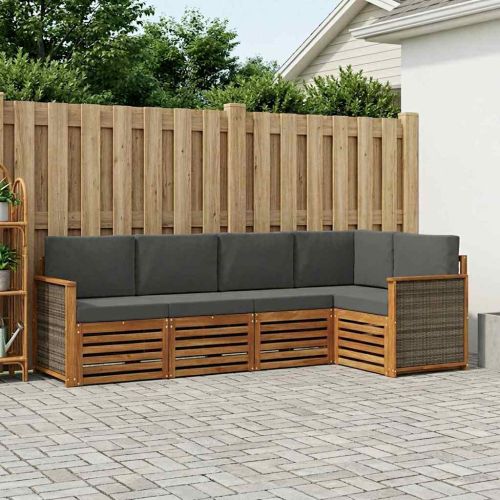Комплект секционен диван 4 pcs Натурален и Антрацит