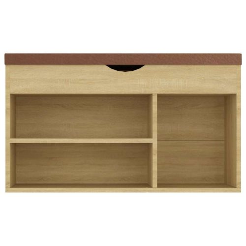 Пейка за обувки, дъб сонома, 80x30x47 см, инженерно дърво