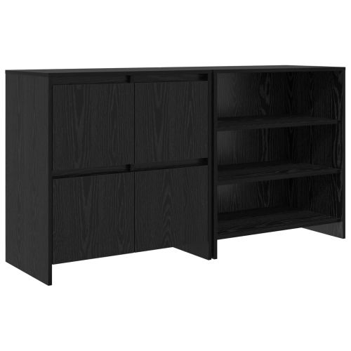 Служебен шкаф 2 pcs Черния дъб 70 x 41 x 75 см Инженерно дърво