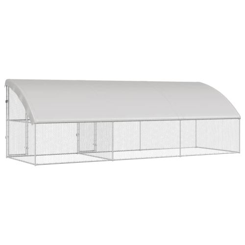 Клетка за пилета 3 pcs Сребрист 600 x 200 x 200 см