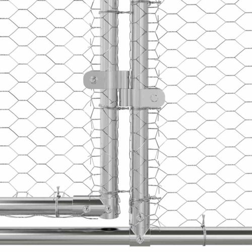 Клетка за пилета 3 pcs Сребрист 600 x 200 x 200 см Стомана и PE
