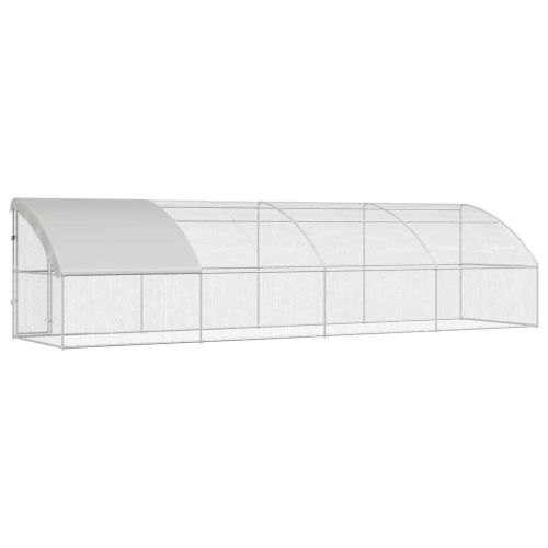 Клетка за пилета 4 pcs Сребрист 800 x 200 x 200 см Стомана и PE