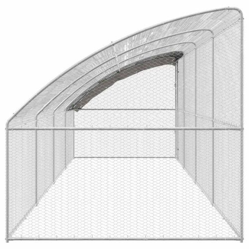 Клетка за пилета 4 pcs Сребрист 800 x 200 x 200 см Стомана и PE