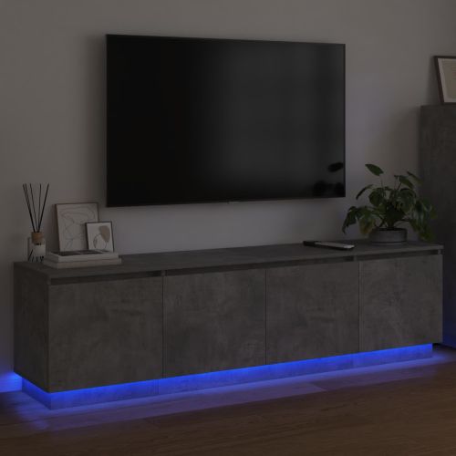 ТВ шкаф Циментено сиво 180 x 38 x 49 см Инженерно дърво
