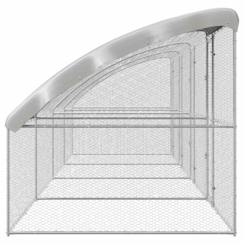 Клетка за пилета 4 pcs Сребрист 800 x 200 x 200 см Стомана и PE