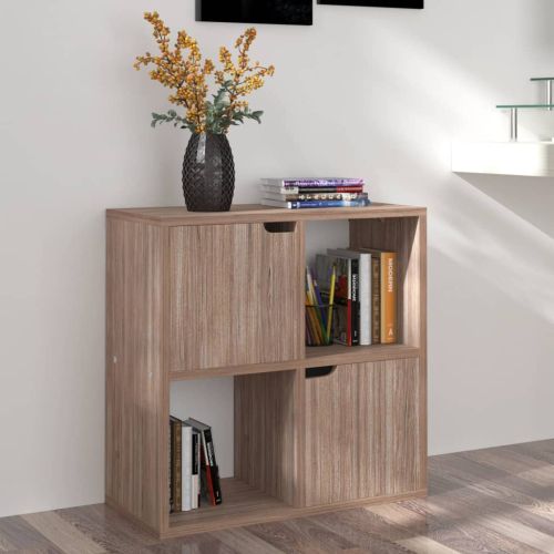 Рафтове за книги сив дъб сонома 60x27,5x59,5 см инженерно дърво