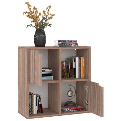 Рафтове за книги сив дъб сонома 60x27,5x59,5 см инженерно дърво