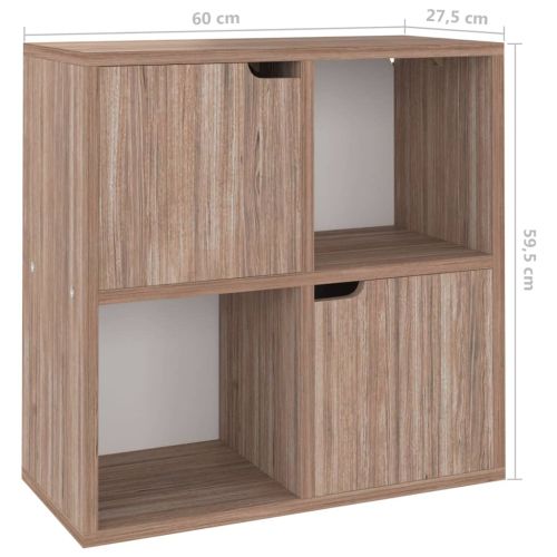 Рафтове за книги сив дъб сонома 60x27,5x59,5 см инженерно дърво