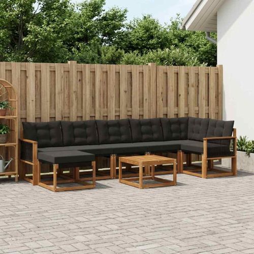 Комплект дивани за открито 8 pcs Естествено и черно