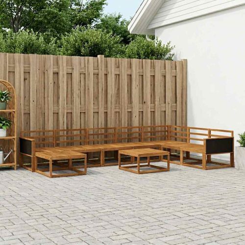 Комплект дивани за открито 9 pcs Натурално