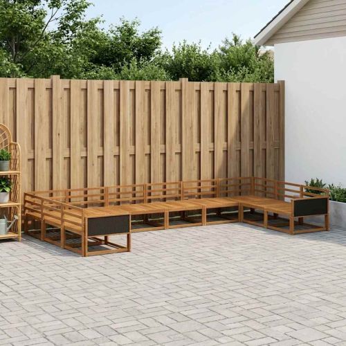 Комплект дивани за открито 10 pcs Натурално