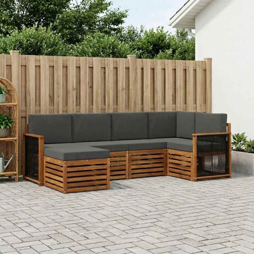 Комплект секционен диван 5 pcs Натурален и Антрацит