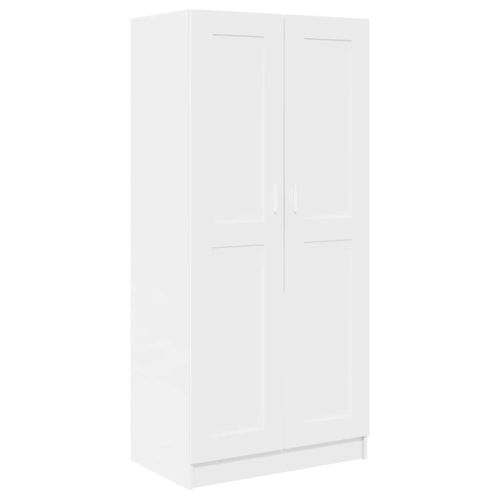 Гардероб, бял, 82,5x51,5x180 см, инженерно дърво