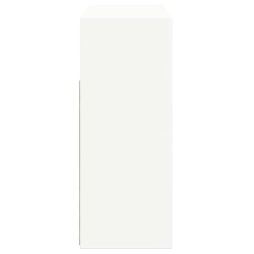 Сайдборд с LED светлини, бял, 80x35x75 см