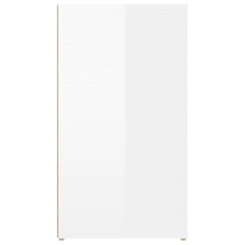 Сайдборд, бял гланц, 100x33x59,5 см, инженерно дърво