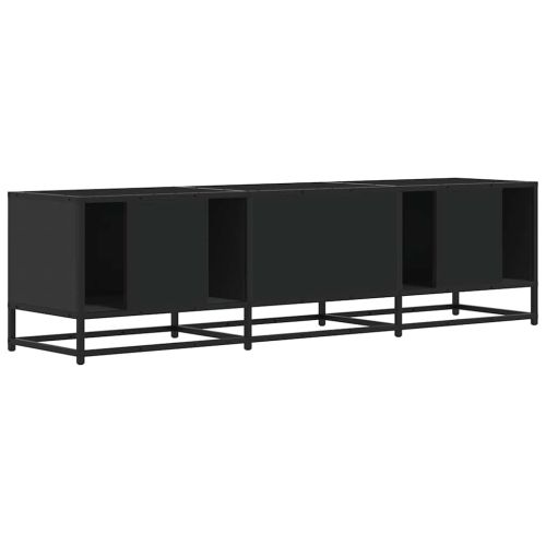 ТВ шкаф черен 150x35x41 cm Изработена дървесина и метал