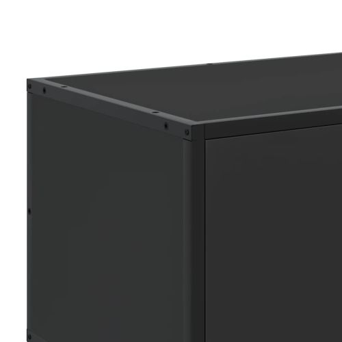 ТВ шкаф черен 150x35x41 cm Изработена дървесина и метал