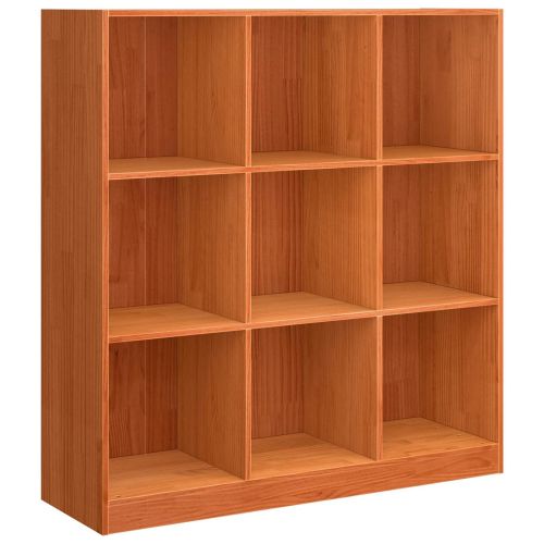 Шкаф за книги Кафяво с восъчно покритие 104 x 33 x 110 см
