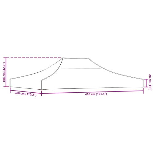 Покривало за парти шатра, 4x3 м, бяло, 270 г/м²