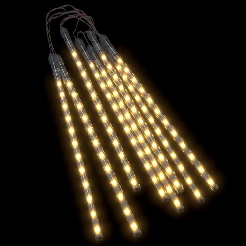 Светещи метеори 8 бр 30 см топло бяло 192 LED закрито/открито
