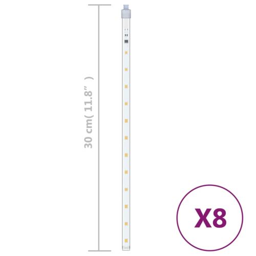 Светещи метеори 8 бр 30 см топло бяло 192 LED закрито/открито