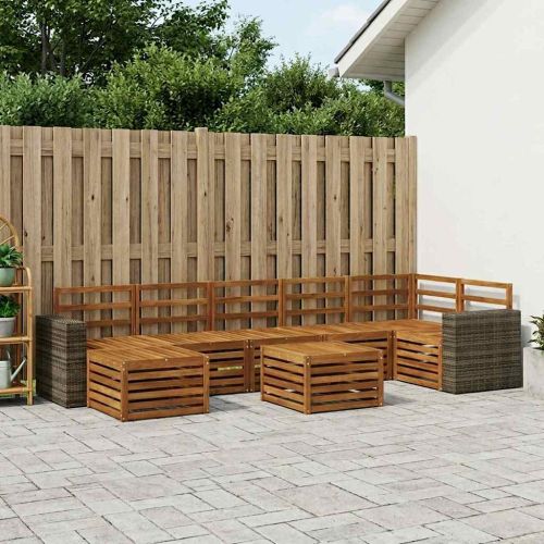 Комплект дивани за открито 8 pcs Натурално