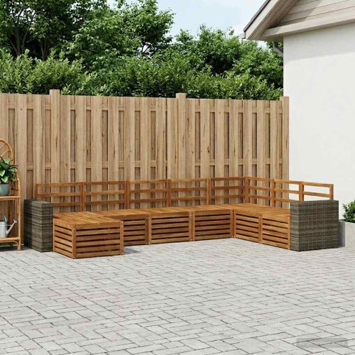 Комплект дивани за открито 8 pcs Натурално