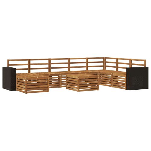 Комплект дивани за открито 9 pcs Натурално