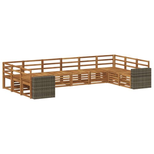 Комплект дивани за открито 10 pcs Натурално