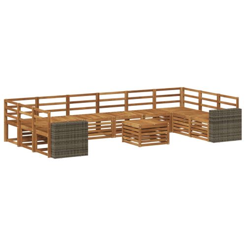Комплект дивани за открито 11 pcs Натурално