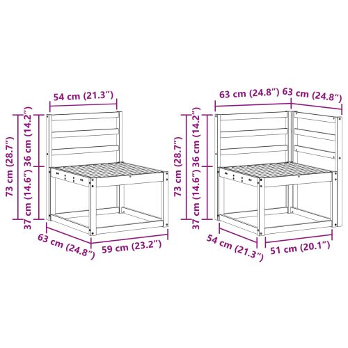 Комплект дивани за открито 7 pcs Натурално