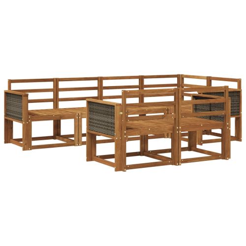Комплект дивани за открито 7 pcs Натурално