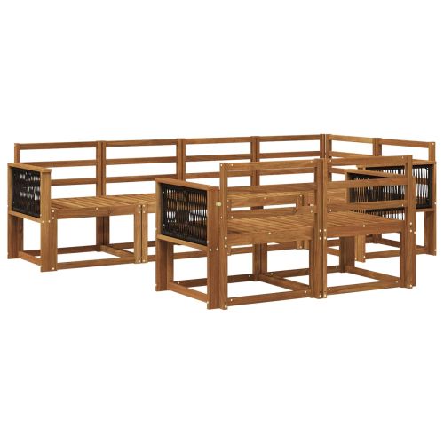 Комплект дивани за открито 7 pcs Натурално