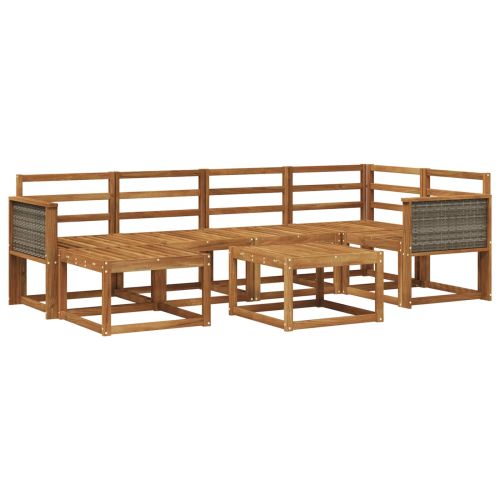 Комплект дивани за открито 7 pcs Натурално