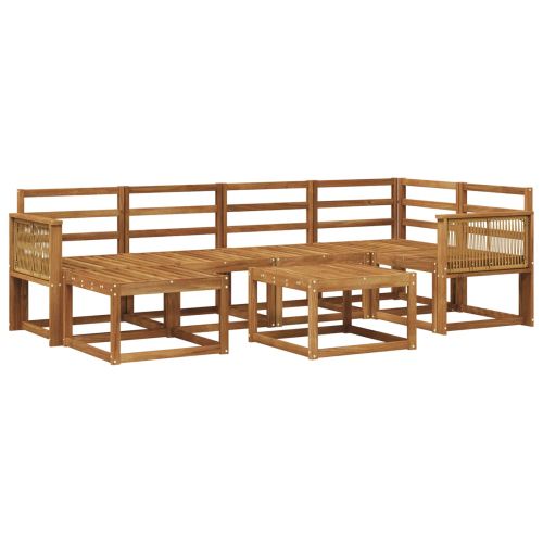 Комплект дивани за открито 7 pcs Натурално