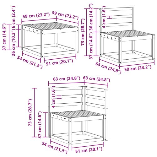 Комплект дивани за открито 7 pcs Натурално