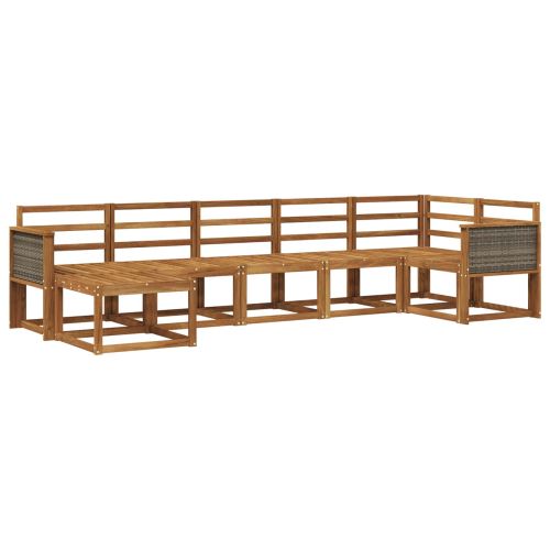 Комплект дивани за открито 7 pcs Натурално